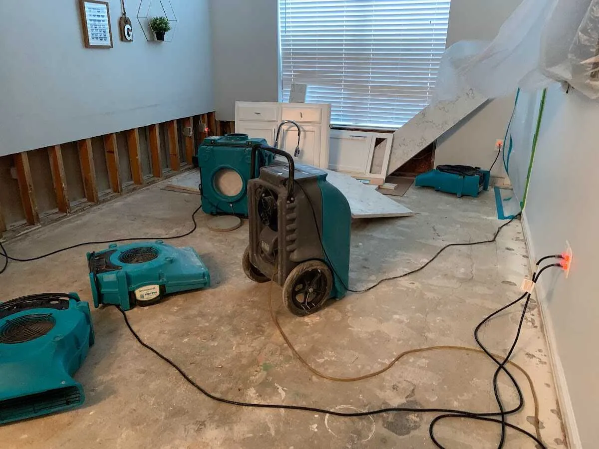 Dehumidifier in flood-cut room for Water Extraction & Removal in Mineola